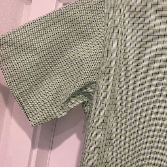 Brooks Brothers 100% Cotton Green/Blue Check Non-Iron Button Up Shirt, Large - Picture 6 of 8